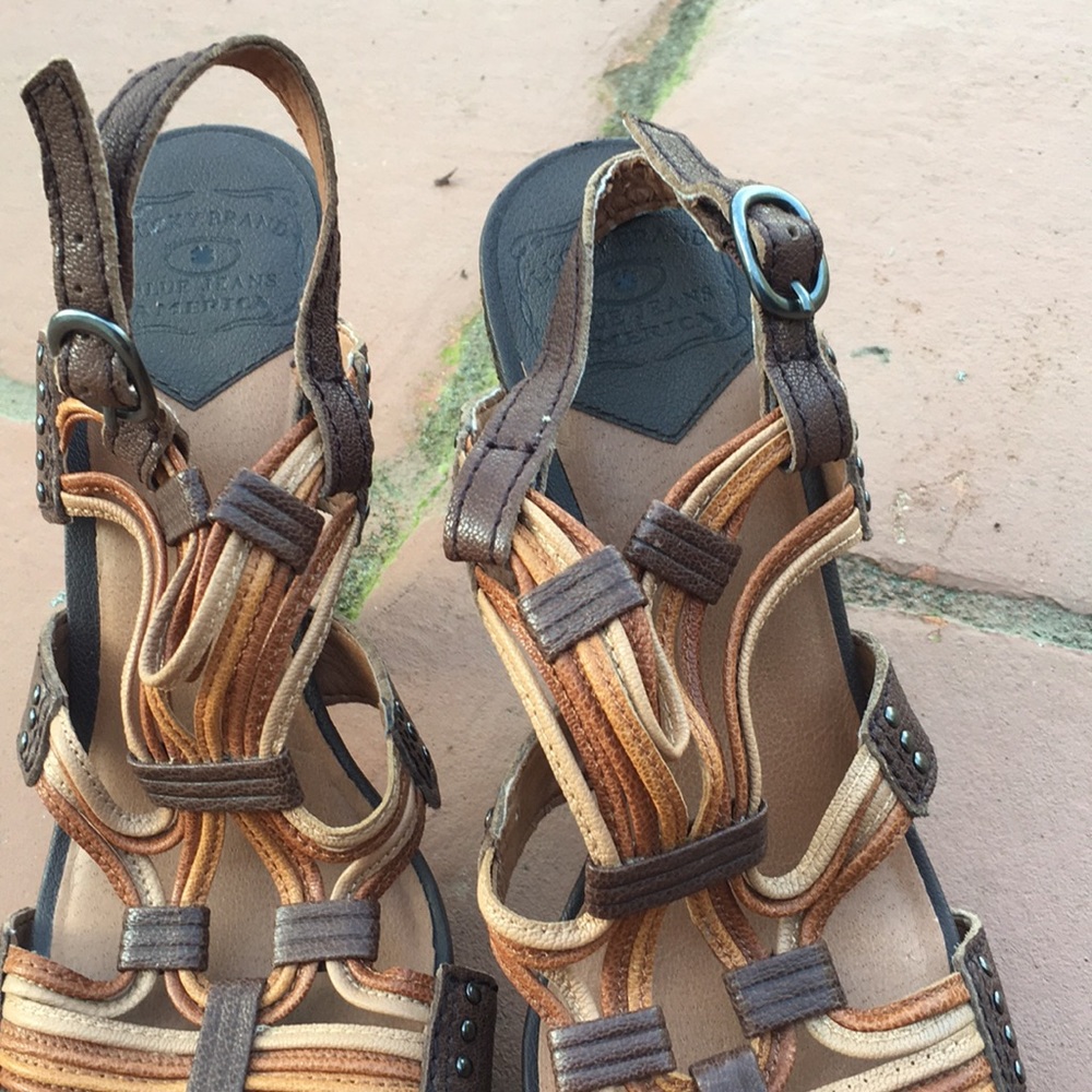 Wooden and leather platforms